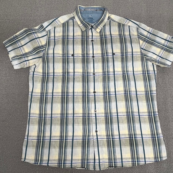 Kuhl Shirt Adult Extra Large Button Up Plaid Short Sleeve Hiking Outdoor Men - Picture 1 of 16
